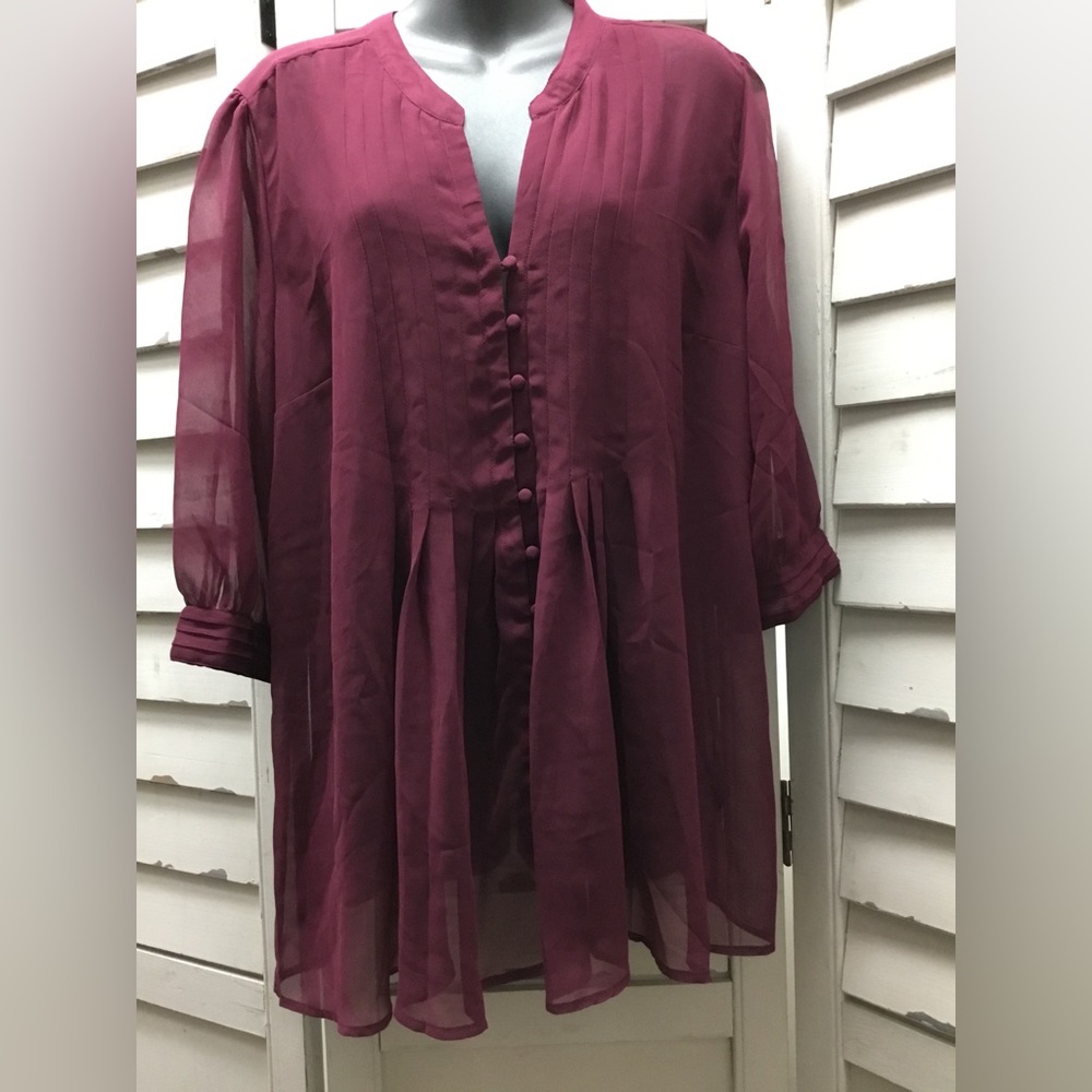 Lightweight burgundy blouse by Amanda Green